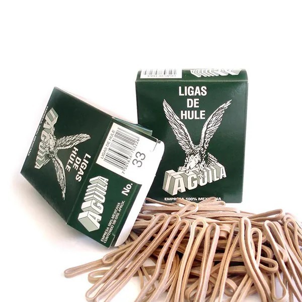 LIGAS DE HULE 33 AGUILA CAJA 100 GRS.